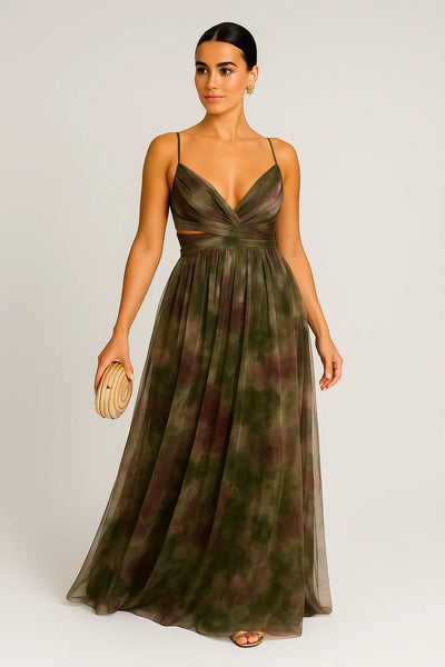 Women’s Floral Dress – Flowing Maxi Silhouette with Vibrant Floral Print