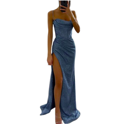 Classic Glitter Split Dress for Women