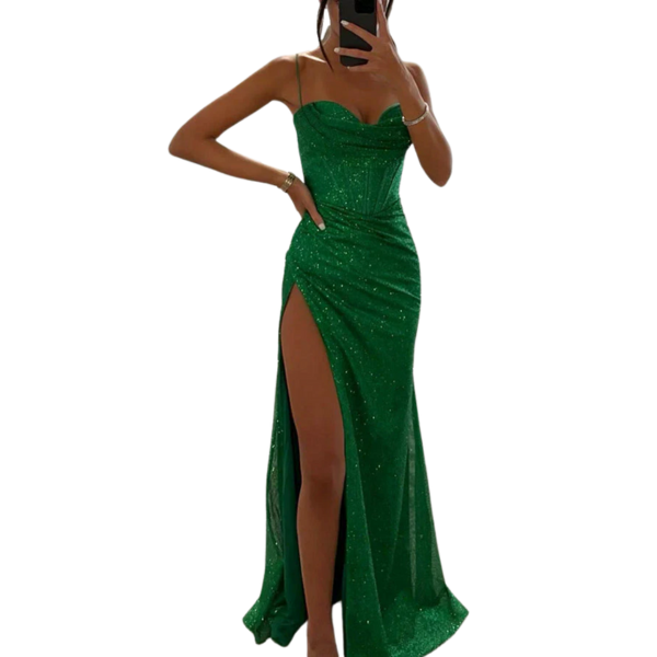 Classic Glitter Split Dress for Women