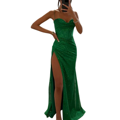 Classic Glitter Split Dress for Women