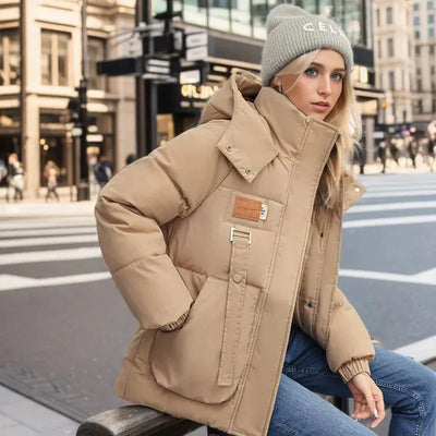 Classic High Collar Warm Padded Winter Jacket for Women