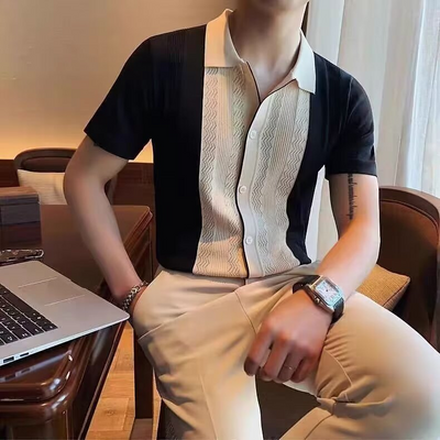 Classic Men's Striped Knit Shirt