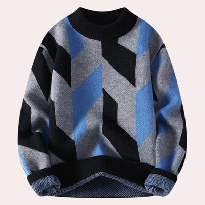 Elegant Geometric Winter Sweater for Men