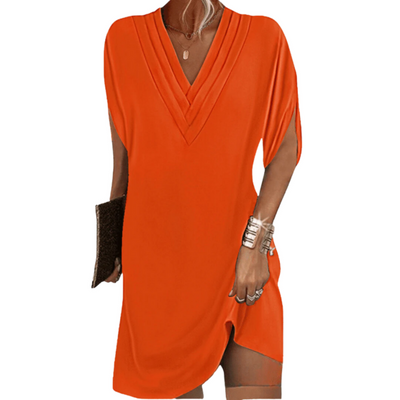 Minimalistic V-neck Mini Dress for Women