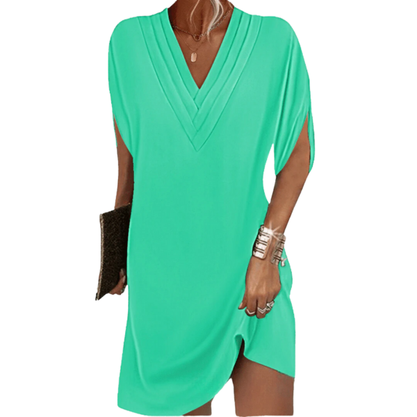 Minimalistic V-neck Mini Dress for Women