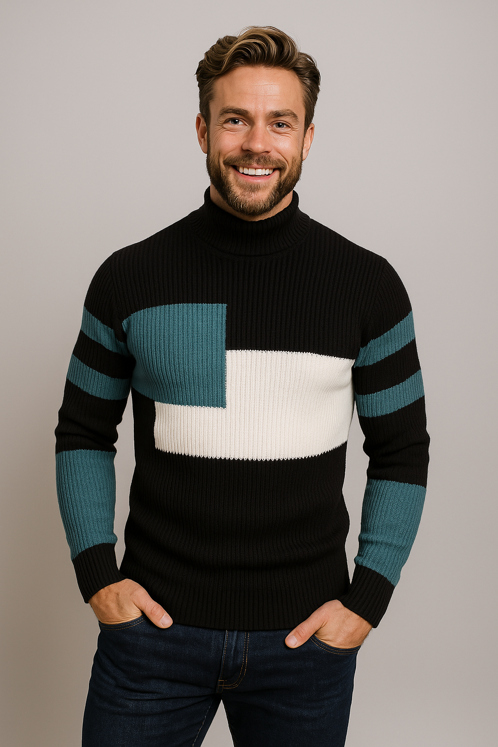 Modern Style Geometric Sweater for Men
