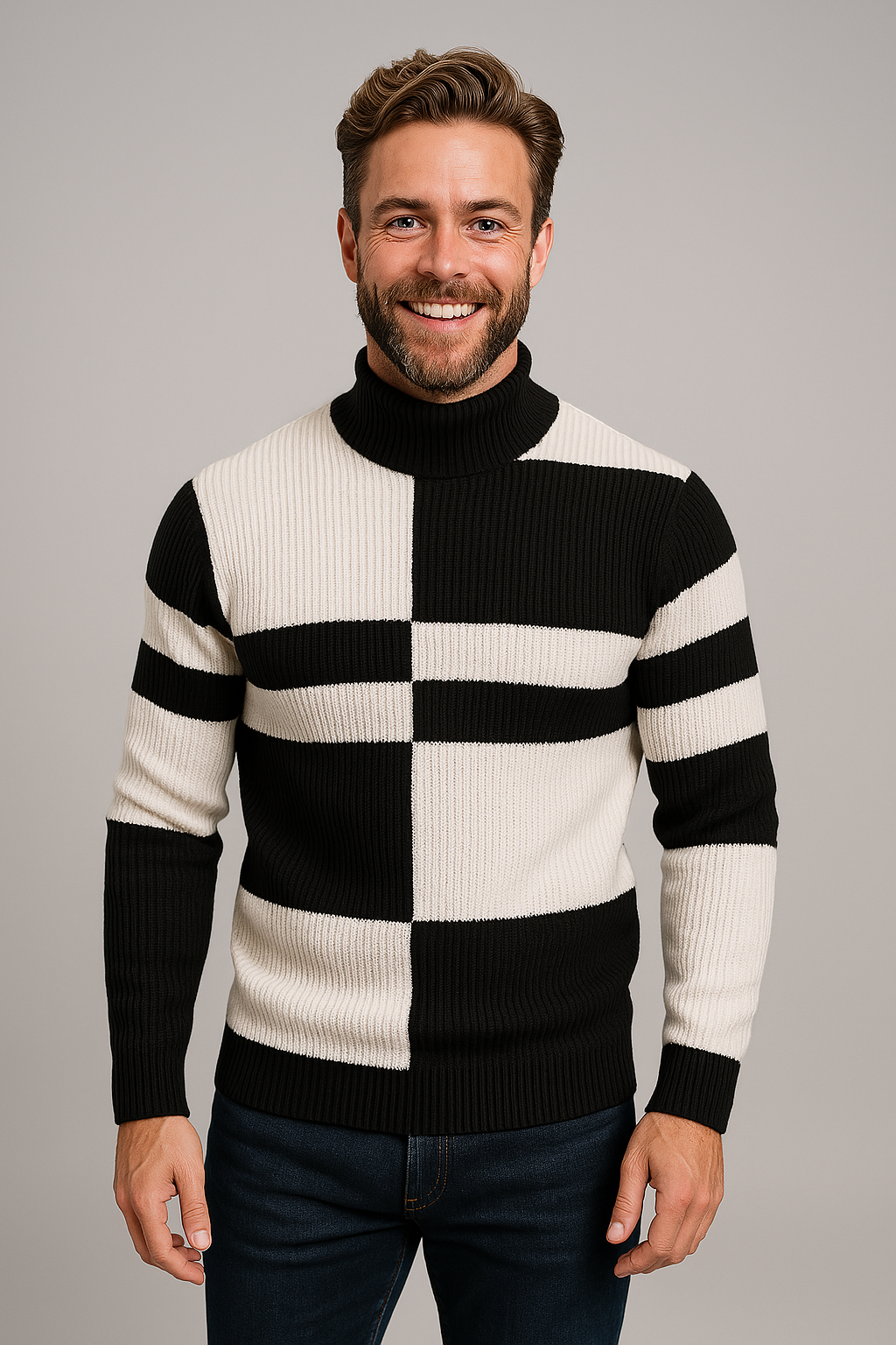 Modern Style Geometric Sweater for Men