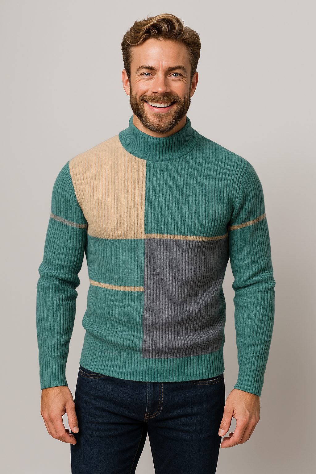 Modern Style Geometric Sweater for Men