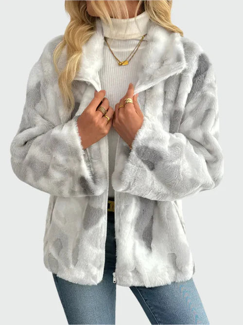 Women's Trendy Marble Pattern Winter Jacket
