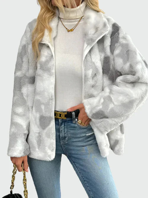 Women's Trendy Marble Pattern Winter Jacket