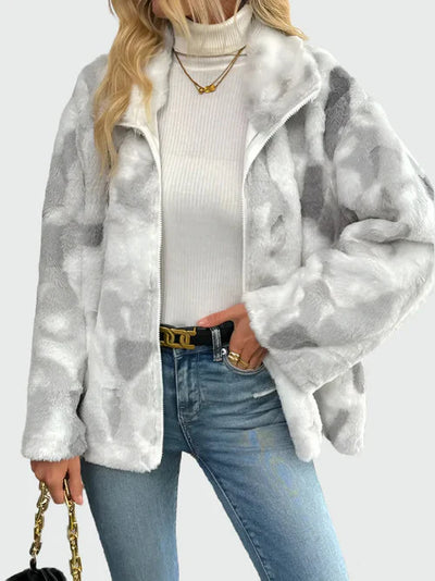 Women's Trendy Marble Pattern Winter Jacket