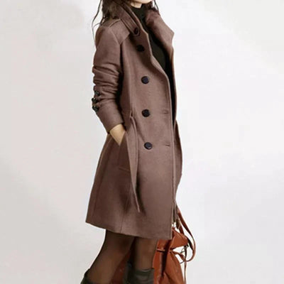 Stylish Long Ladies Coat with Belt