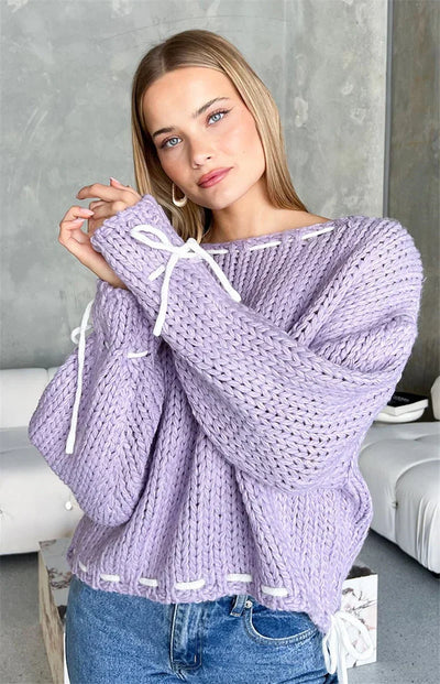 Casual Semi Loosed Fit Knit Sweater for Women