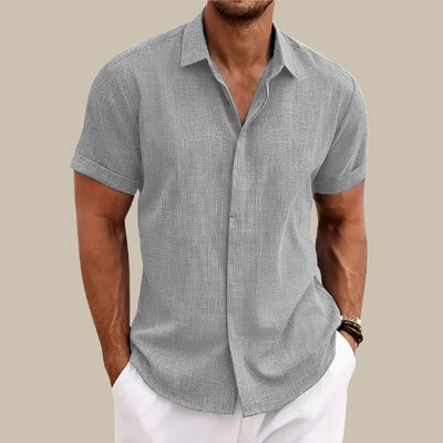 Van Hallen Shirt | Linen Men's short-sleeved casual blouse