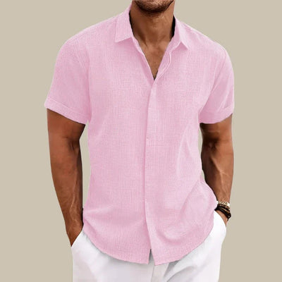 Van Hallen Shirt | Linen Men's short-sleeved casual blouse