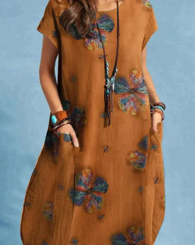 Women’s Modern Style Printed Dress – Relaxed Fit & Effortless Everyday Charm