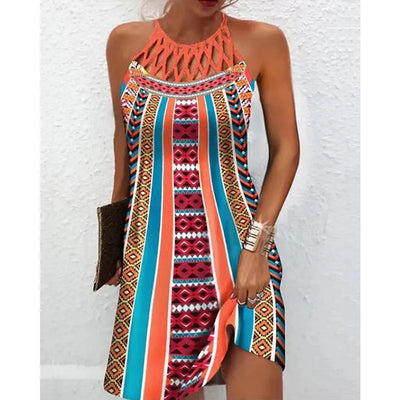 Women’s Printed Elegant Dress – Vibrant Pattern & Effortless Summer Style