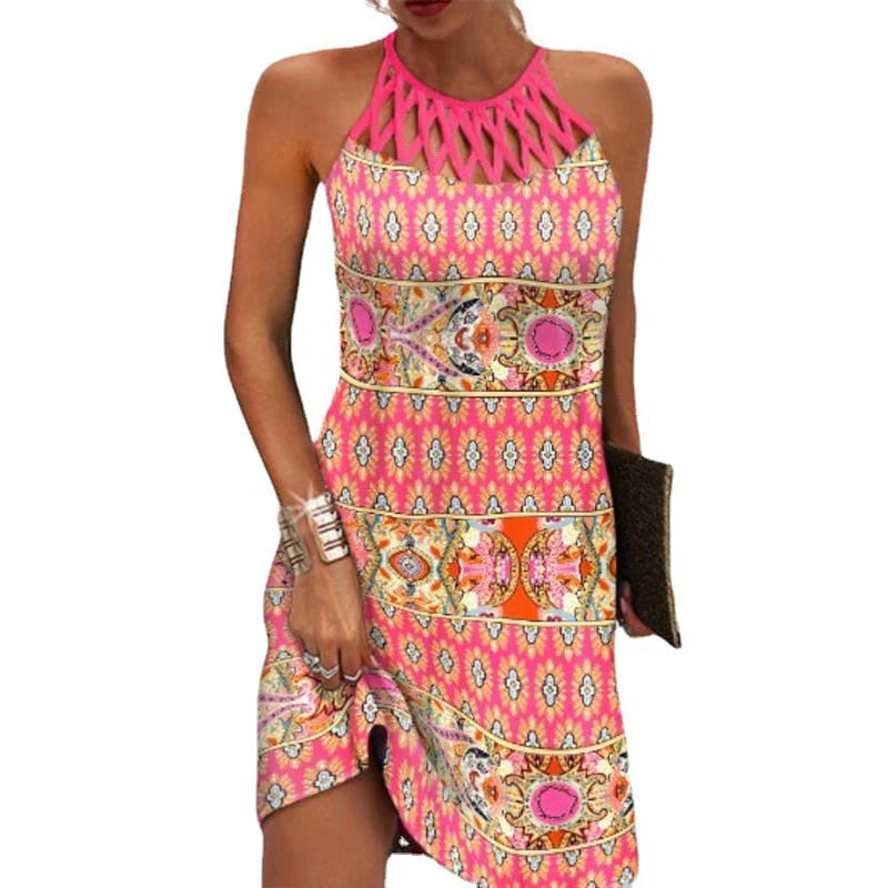Women’s Printed Elegant Dress – Vibrant Pattern & Effortless Summer Style