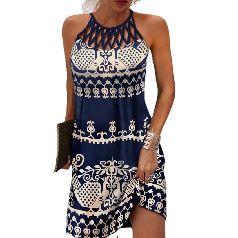 Women’s Printed Elegant Dress – Vibrant Pattern & Effortless Summer Style