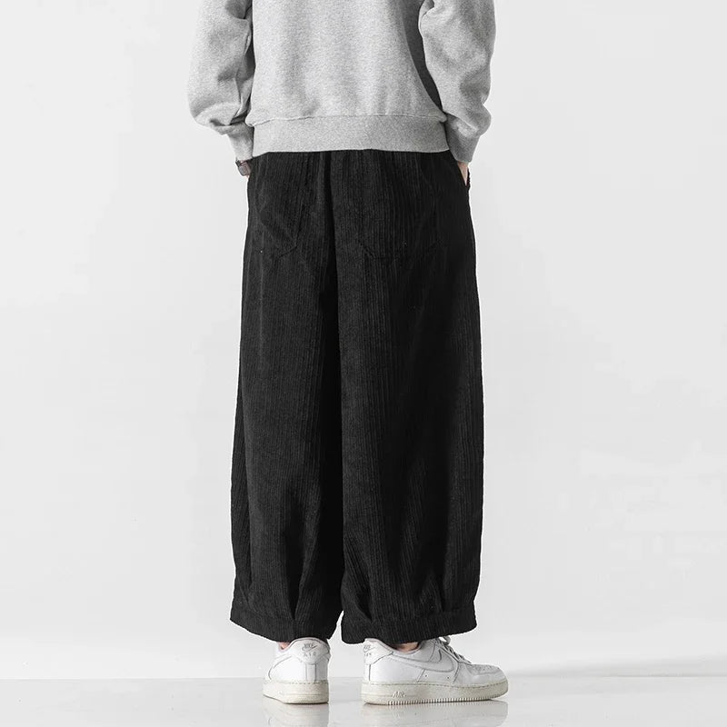 Casual Modern Style Corduroy Baggy Pants for Men