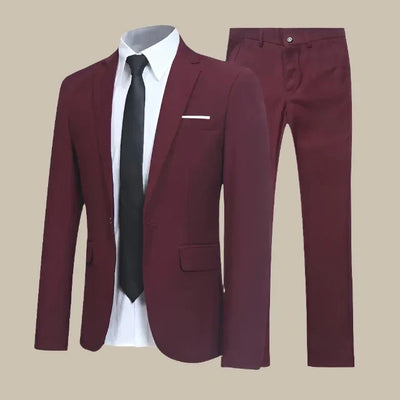 Men's Classic-Fit Two-Piece Suit – Blazer and Trousers