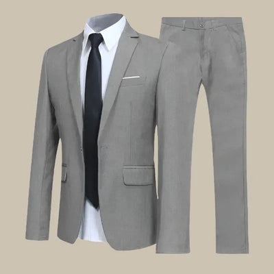 Men's Classic-Fit Two-Piece Suit – Blazer and Trousers