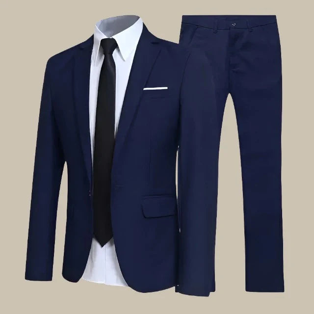 Men's Classic-Fit Two-Piece Suit – Blazer and Trousers