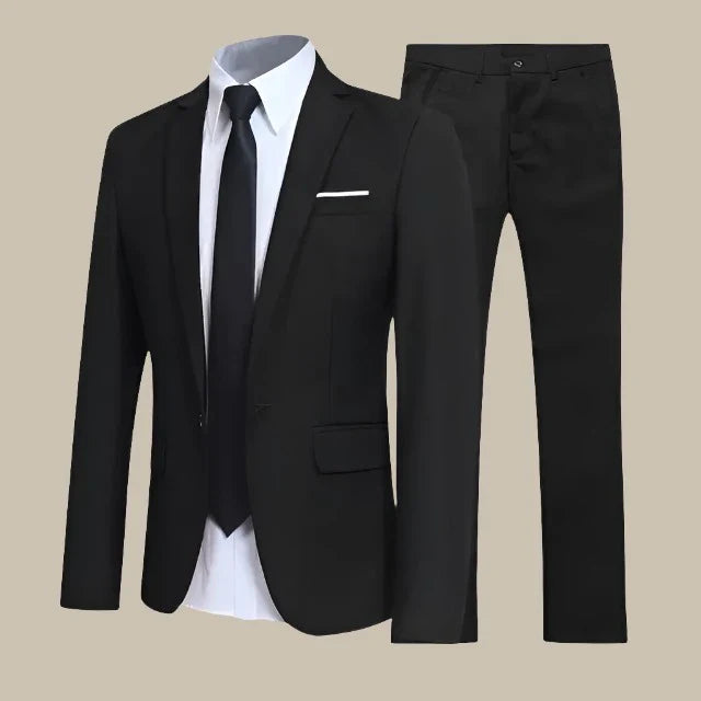 Men's Classic-Fit Two-Piece Suit – Blazer and Trousers