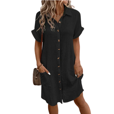 Trendy Button Up Long Dress for Women