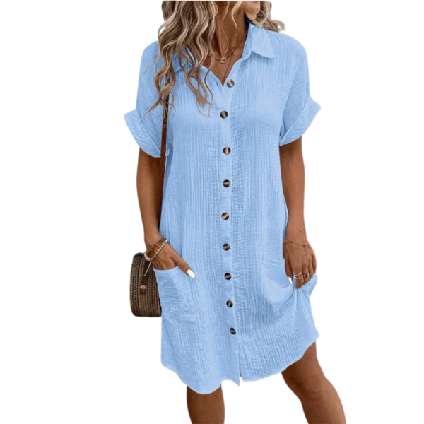 Trendy Button Up Long Dress for Women