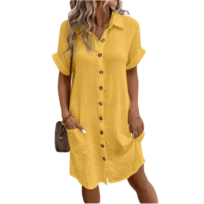Trendy Button Up Long Dress for Women