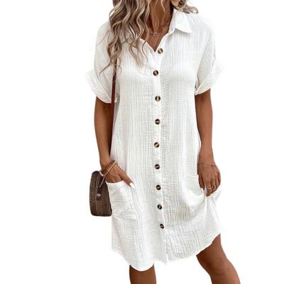 Trendy Button Up Long Dress for Women