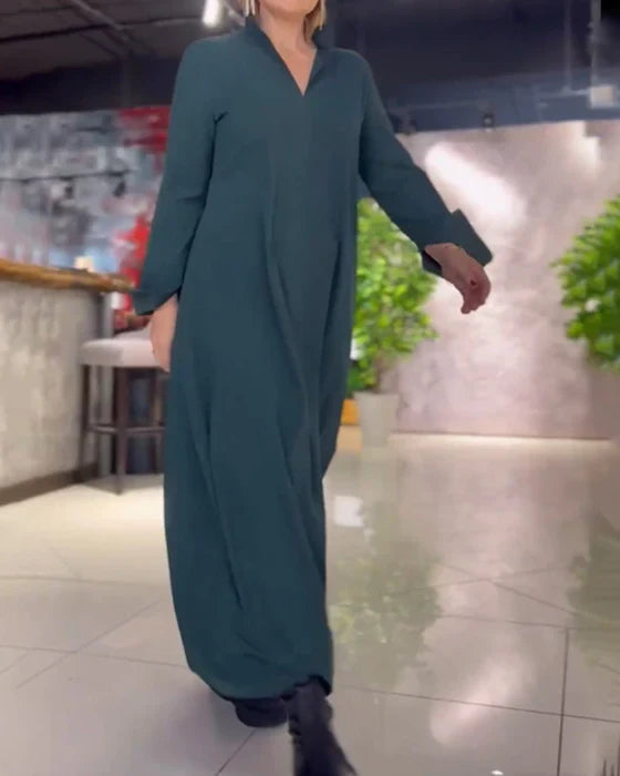 Trendy V-neck Long Dress for Women