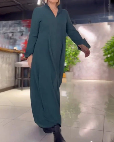 Trendy V-neck Long Dress for Women