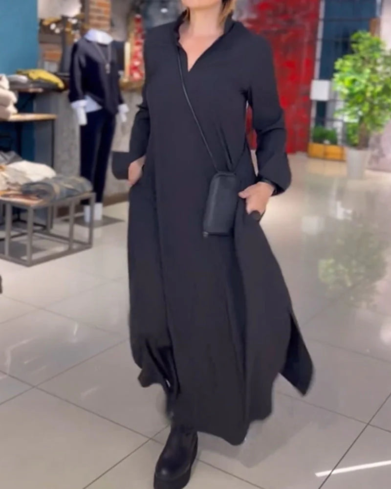 Trendy V-neck Long Dress for Women