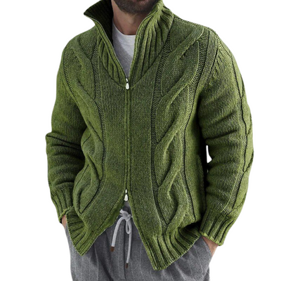 Turtleneck Knitted Cardigan for Men