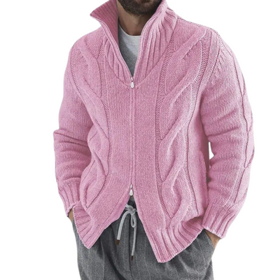 Turtleneck Knitted Cardigan for Men