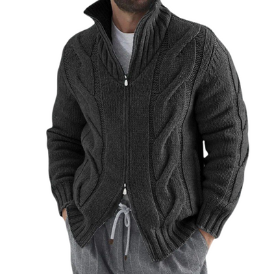 Turtleneck Knitted Cardigan for Men