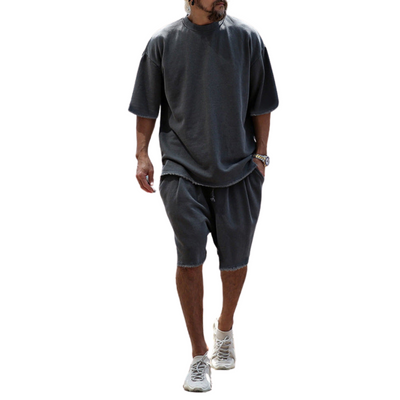 Van Hallen loungewear | Casual two-piece set with oversized t-shirt and loose shorts for men