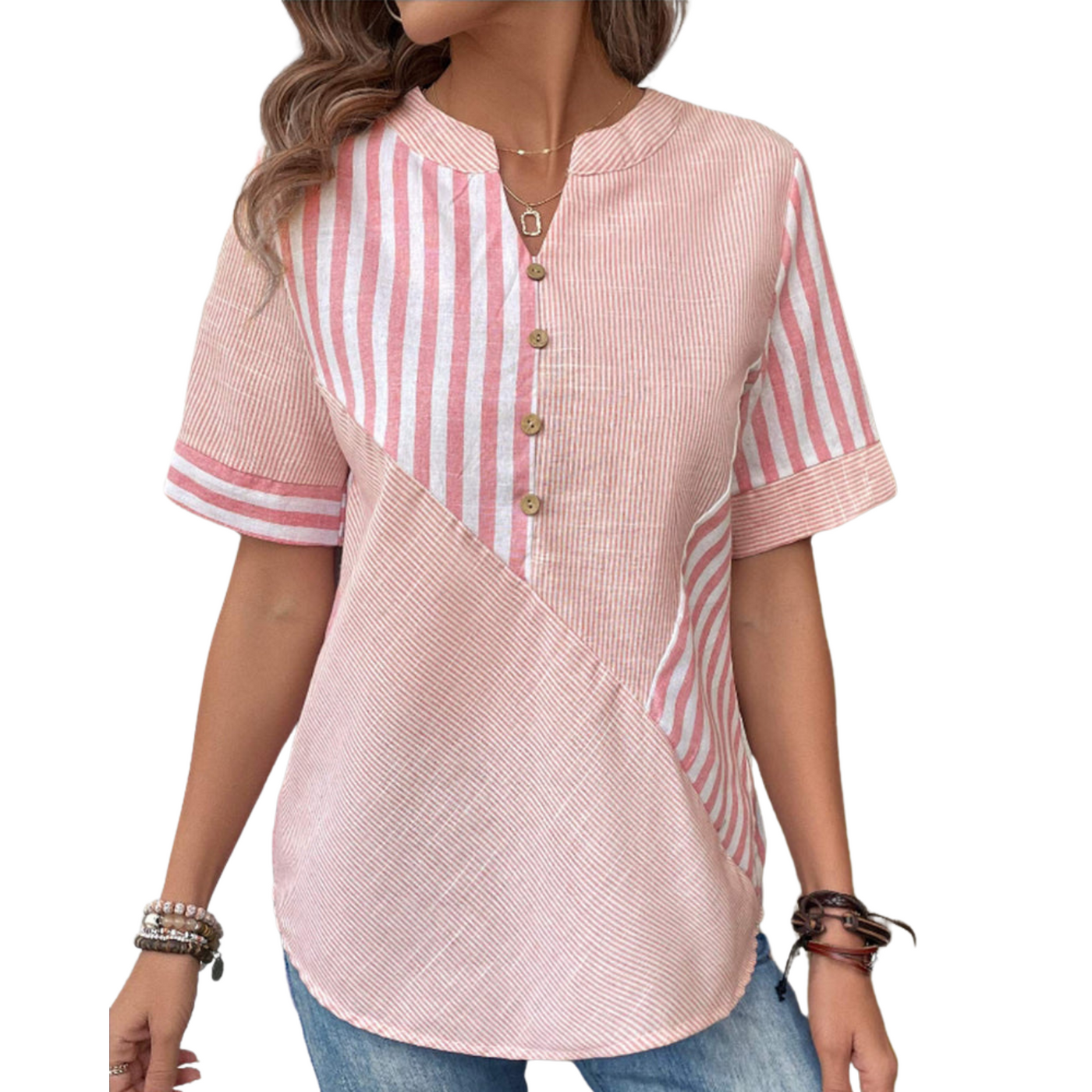 Classic Women's Blouse With V-Neck