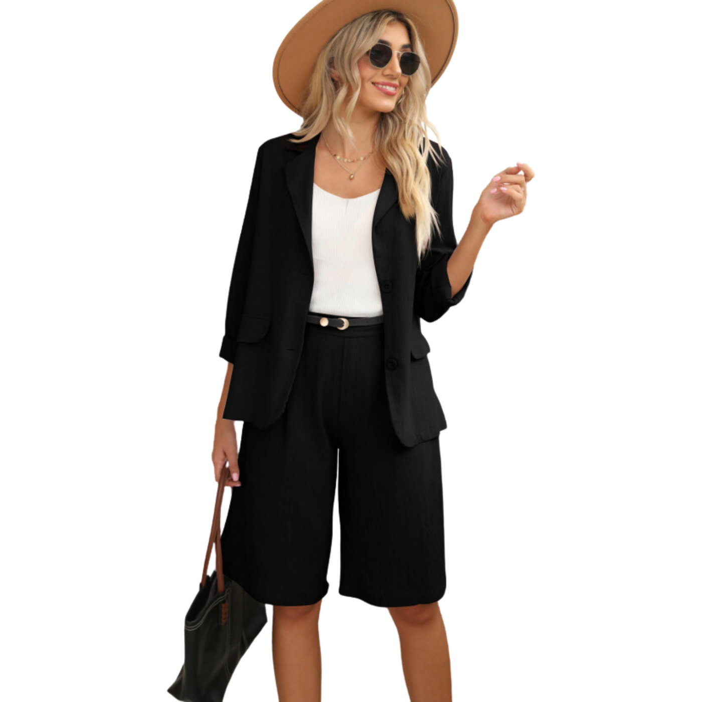 Summer Linen shorts and blazer set for women