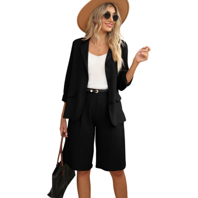 Summer Linen shorts and blazer set for women