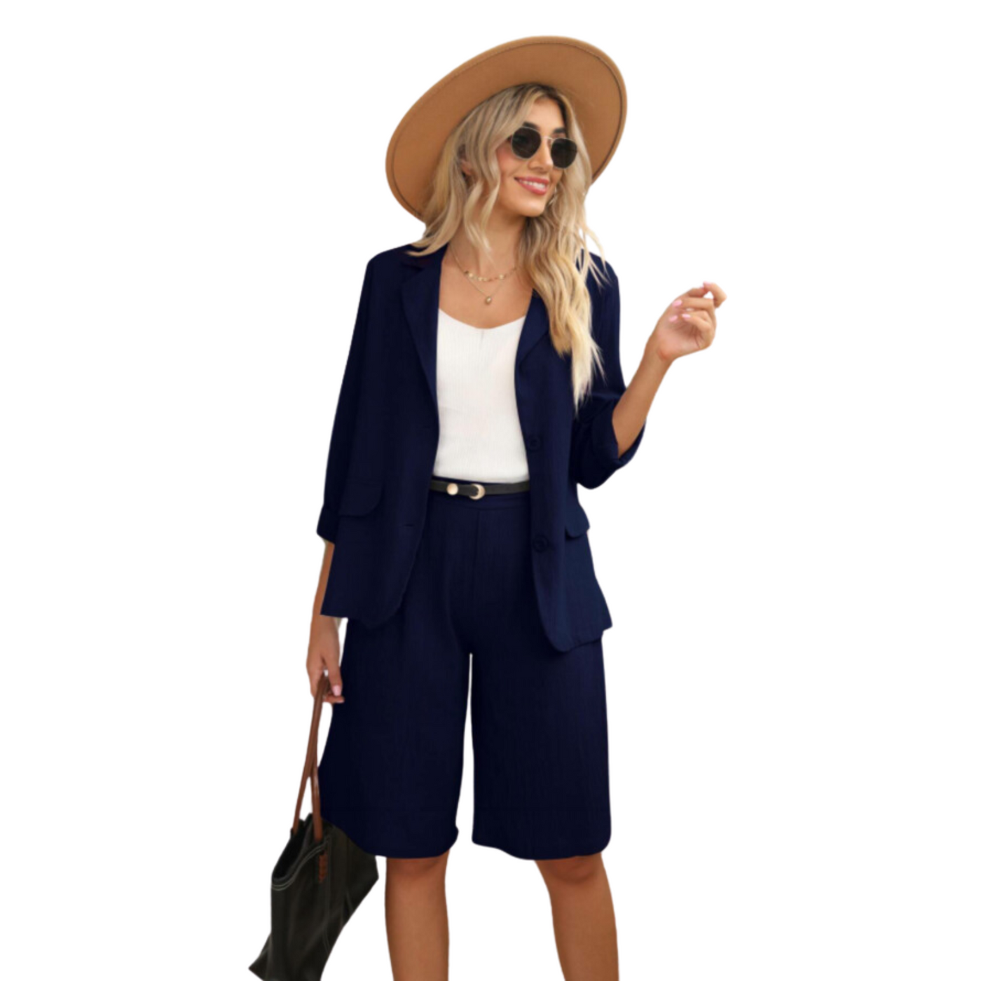 Summer Linen shorts and blazer set for women