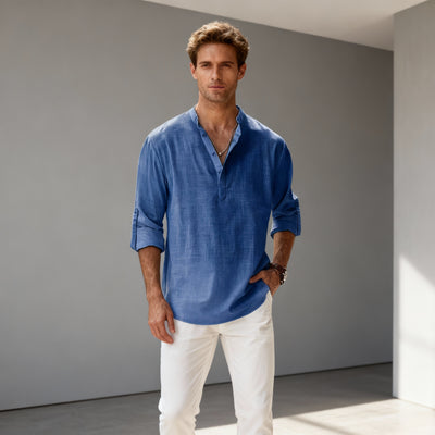 Van Hallen | Men's Linen Longsleeve Polo