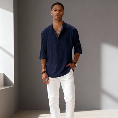 Van Hallen | Men's Linen Longsleeve Polo