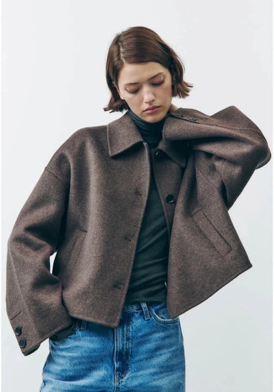 Women’s Casual Boxy Button-Up Coat