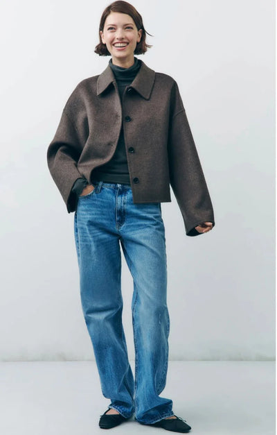Women’s Casual Boxy Button-Up Coat
