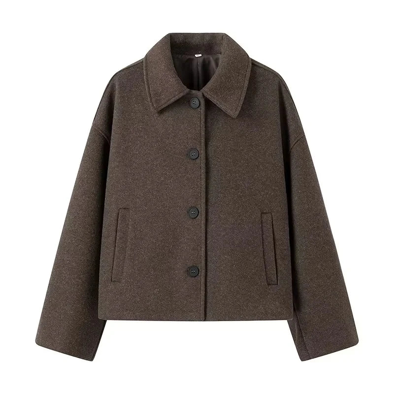 Women’s Casual Boxy Button-Up Coat