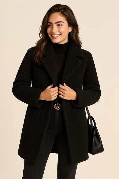 Women's Classic Long Fleece Teddy Coat