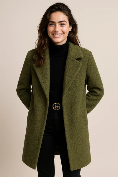 Women's Classic Long Fleece Teddy Coat